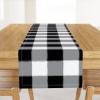 Black White Plaid Cotton Table Runner