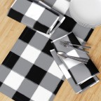 Black White Plaid Cotton Table Runner