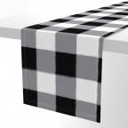 Black White Plaid Cotton Table Runner